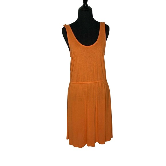 H&M Basic Sleeveless Orange Mini Dress Size Small S - Picture 1 of 12